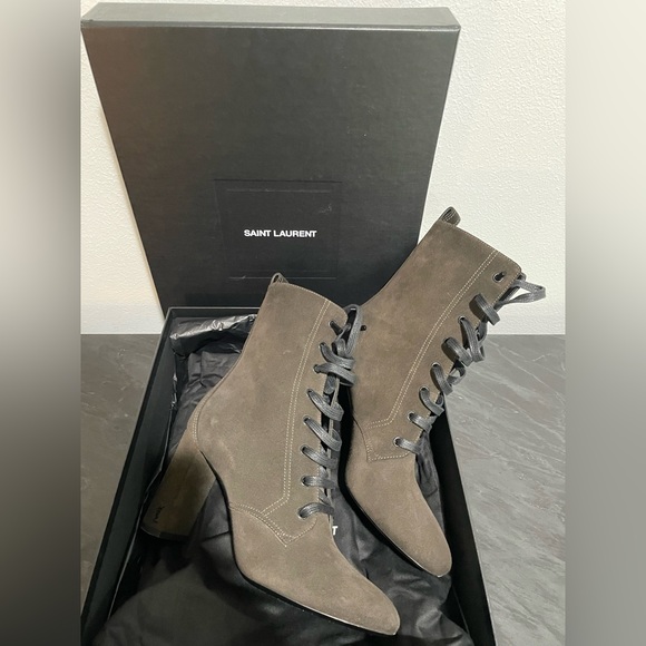 SAINT LAURENT
LouLou Suede Lace-Up Boots - Picture 3 of 12